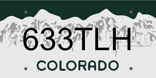 633TLH Colorado License Plate