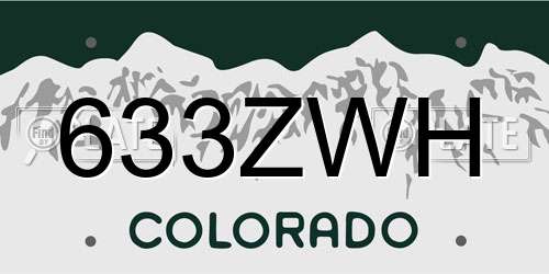 633ZWH Colorado License Plate