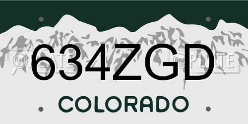 634ZGD Colorado License Plate