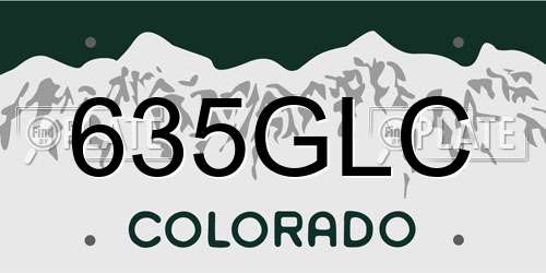 635GLC Colorado License Plate