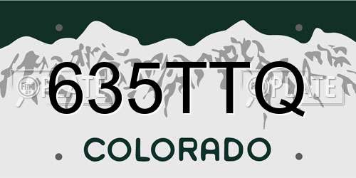 635TTQ Colorado License Plate