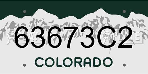 63673C2 Colorado License Plate