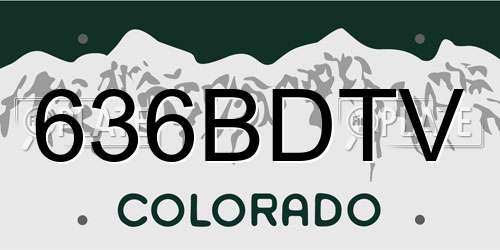 636BDTV Colorado License Plate