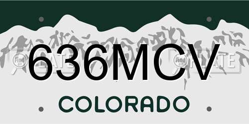 636MCV Colorado License Plate