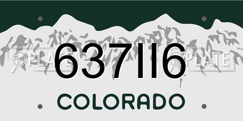637II6 Colorado License Plate