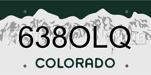 638OLQ Colorado License Plate