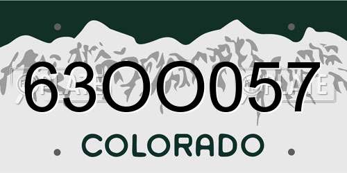 63OO057 Colorado License Plate