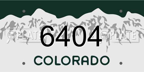 6404 Colorado License Plate