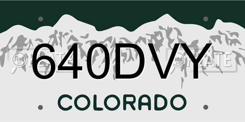 640DVY Colorado License Plate