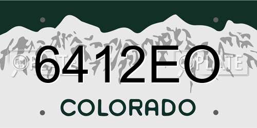 6412EO Colorado License Plate