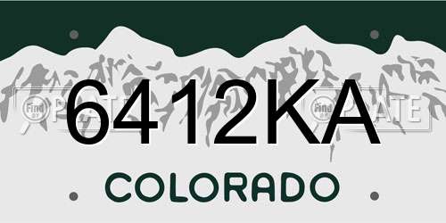 6412KA Colorado License Plate