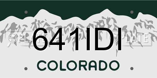 641IDI Colorado License Plate