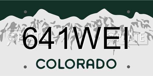 641WEI Colorado License Plate