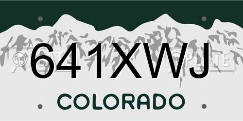 641XWJ Colorado License Plate