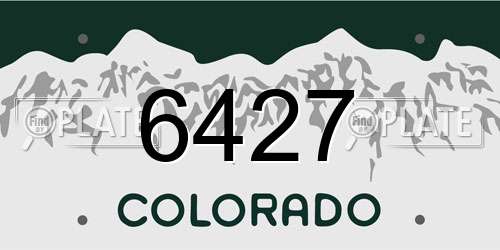 6427 Colorado License Plate