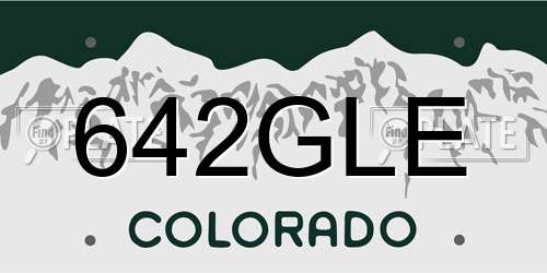 642GLE Colorado License Plate