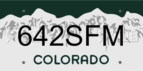 642SFM Colorado License Plate