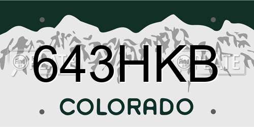 643HKB Colorado License Plate