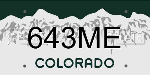 643ME Colorado License Plate