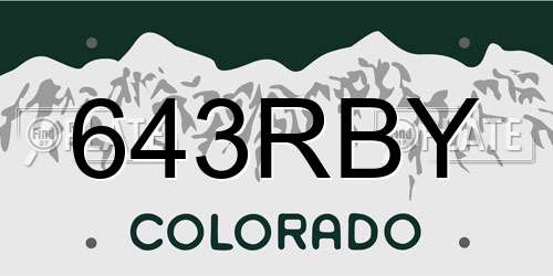643RBY Colorado License Plate