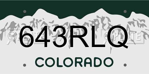643RLQ Colorado License Plate