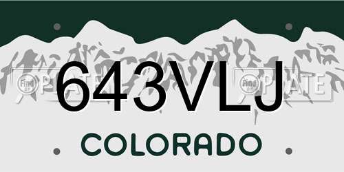 643VLJ Colorado License Plate