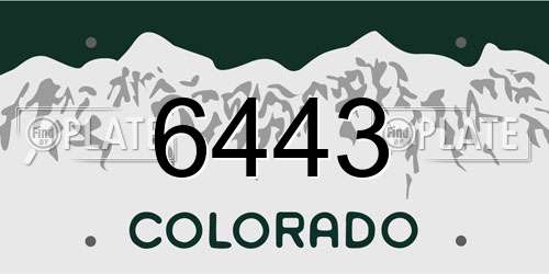 6443 Colorado License Plate