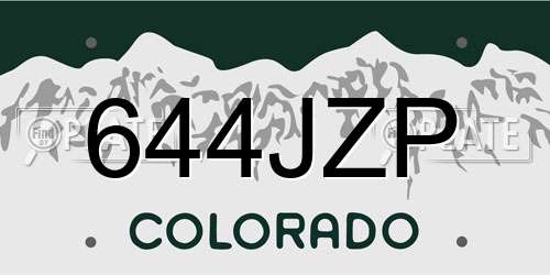 644JZP Colorado License Plate