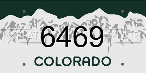 6469 Colorado License Plate