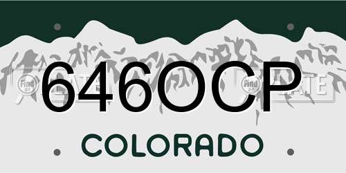 646OCP Colorado License Plate