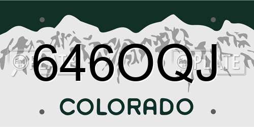 646OQJ Colorado License Plate