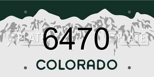 6470 Colorado License Plate