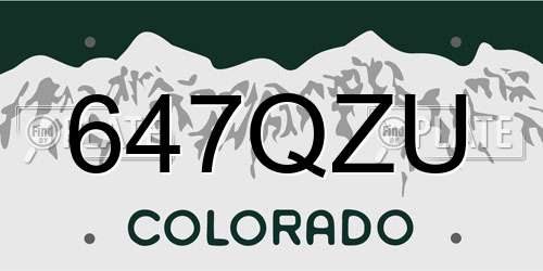 647QZU Colorado License Plate