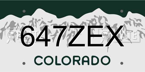 647ZEX Colorado License Plate
