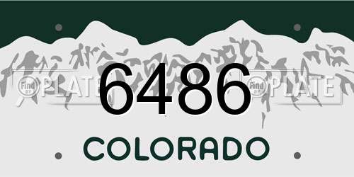 6486 Colorado License Plate