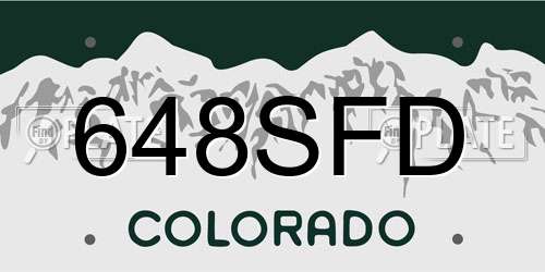 648SFD Colorado License Plate