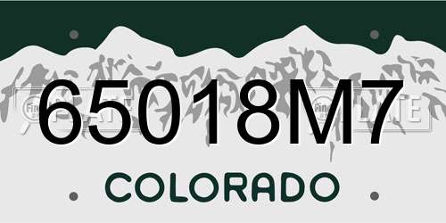 65018M7 Colorado License Plate