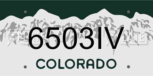 6503IV Colorado License Plate