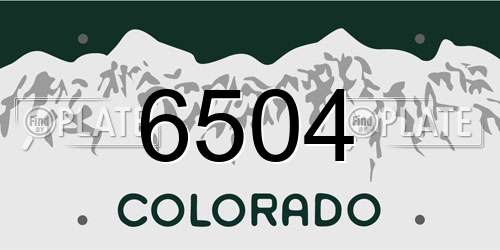 6504 Colorado License Plate