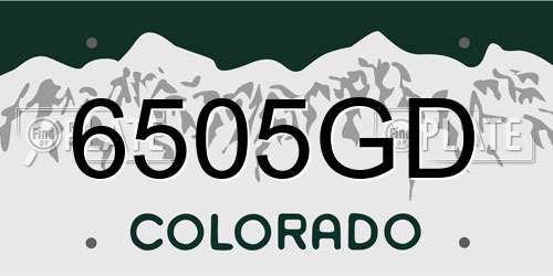 6505GD Colorado License Plate