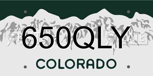 650QLY Colorado License Plate
