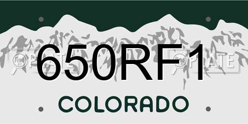650RF1 Colorado License Plate