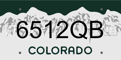 6512QB Colorado License Plate