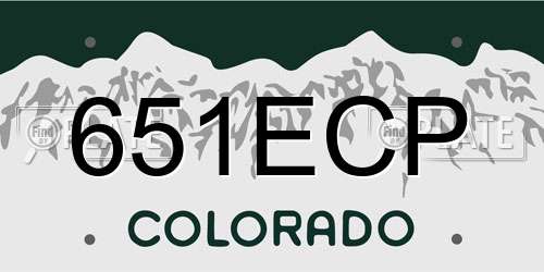 651ECP Colorado License Plate