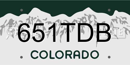 651TDB Colorado License Plate