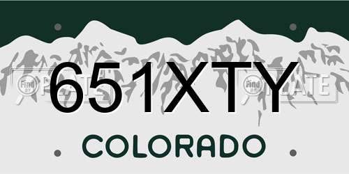 651XTY Colorado License Plate