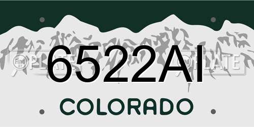 6522AI Colorado License Plate