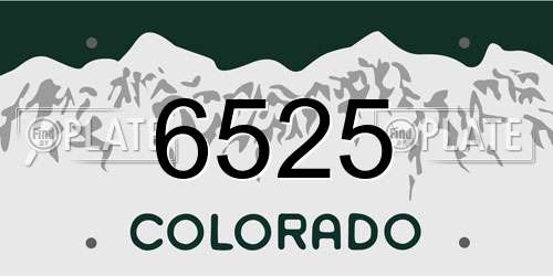 6525 Colorado License Plate