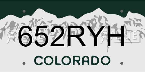 652RYH Colorado License Plate