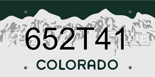 652T41 Colorado License Plate